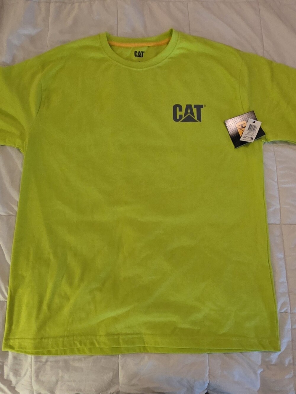 LARGE High-Visibility Yellow Safety T-Shirt  Cat Brand (Bundle and Save!)